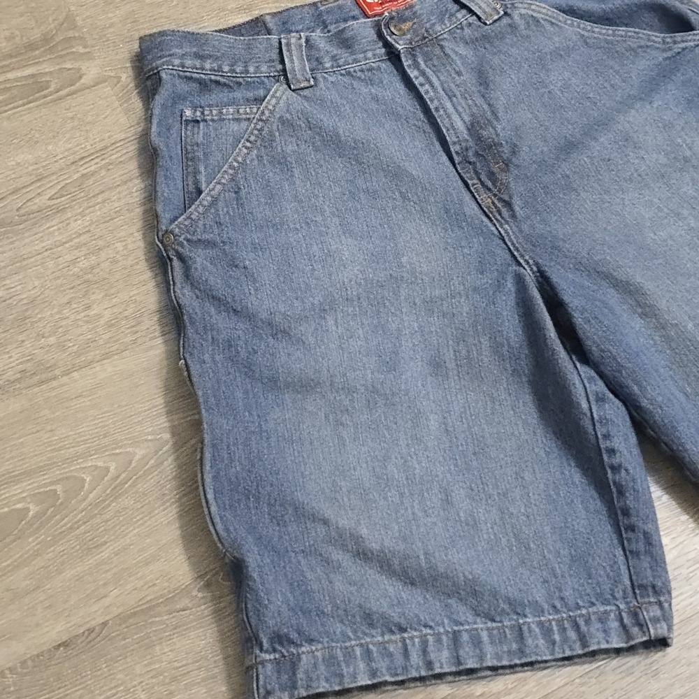 Vintage Y2K Chaps Denim Baggy Carpenter‎ Shorts Mens Size 34 Med/Dark Wash - Picture 2 of 16